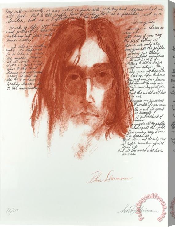 Leroy Neiman John Lennon Imagine Stretched Canvas Print / Canvas Art