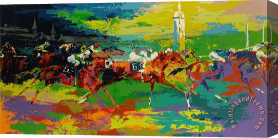 Leroy Neiman Kentucky Derby Stretched Canvas Painting / Canvas Art
