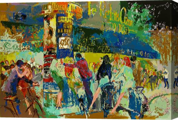 Leroy Neiman Left Bank Cafe Stretched Canvas Painting / Canvas Art