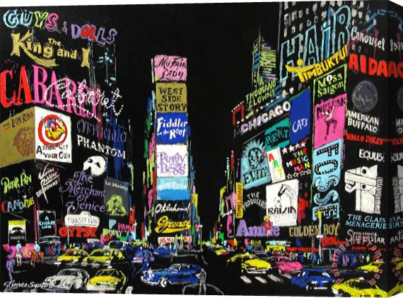 Leroy Neiman Lights of Broadway Stretched Canvas Print / Canvas Art
