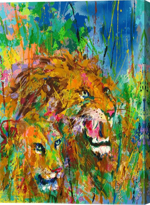 Leroy Neiman Lions Stretched Canvas Painting / Canvas Art
