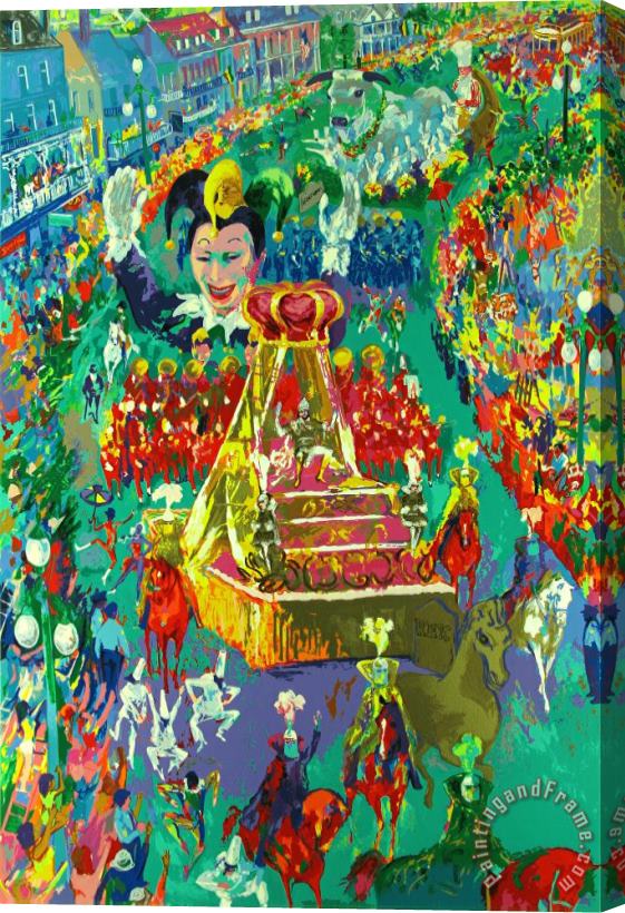 Leroy Neiman Mardi Gras Parade Stretched Canvas Painting / Canvas Art