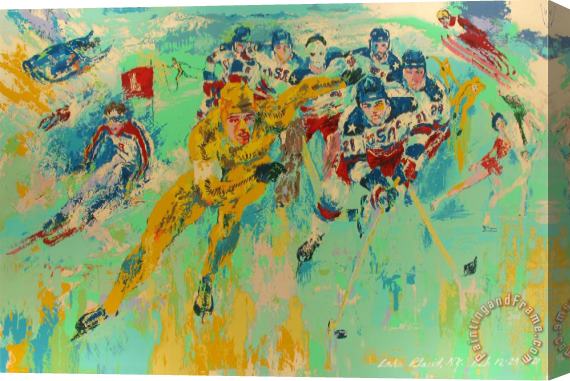 Leroy Neiman Neiman's Lake Placid Winter Olympics, 1980 Stretched Canvas Painting / Canvas Art