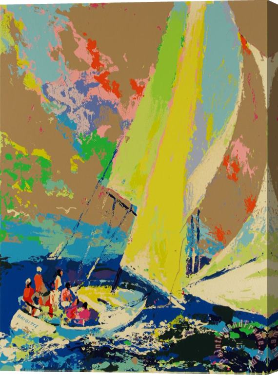 Leroy Neiman Normandy Sailing Stretched Canvas Painting / Canvas Art