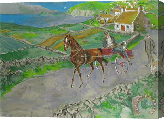 Leroy Neiman Nostalgic Journey (irish Landscape) Stretched Canvas Painting / Canvas Art