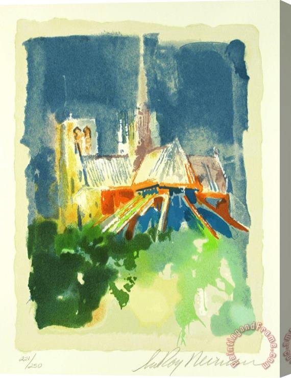 Leroy Neiman Notre Dame Stretched Canvas Print / Canvas Art