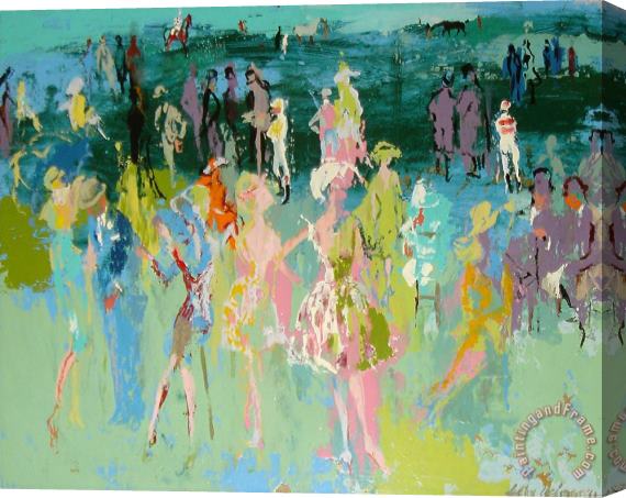 Leroy Neiman Paddock Ladies Stretched Canvas Painting / Canvas Art