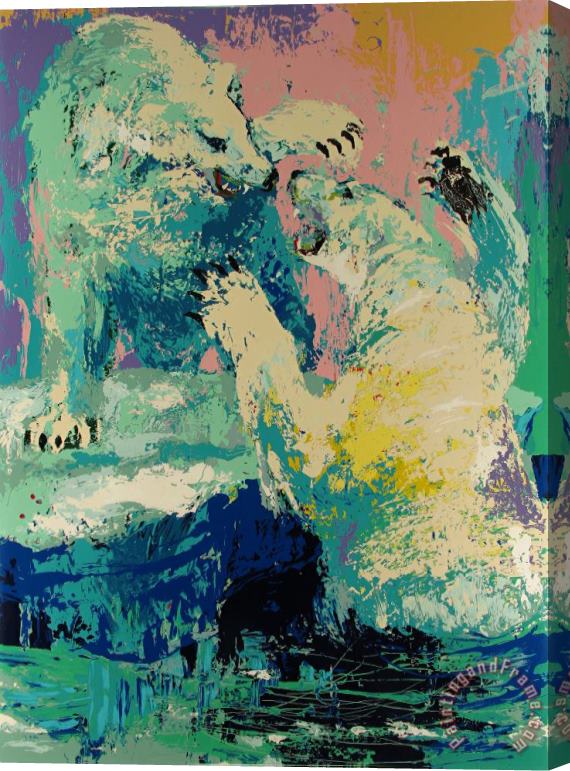 Leroy Neiman Polar Bears Stretched Canvas Print / Canvas Art