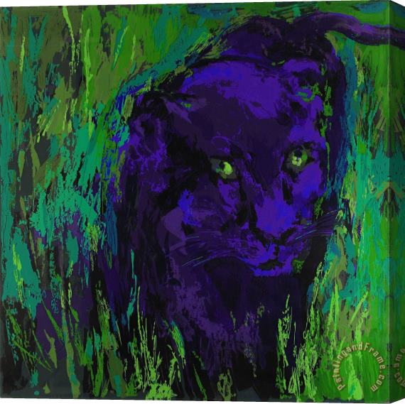 Leroy Neiman Portrait of The Black Panther Stretched Canvas Painting / Canvas Art