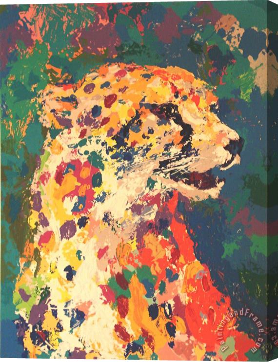 Leroy Neiman Portrait of The Cheetah Stretched Canvas Print / Canvas Art