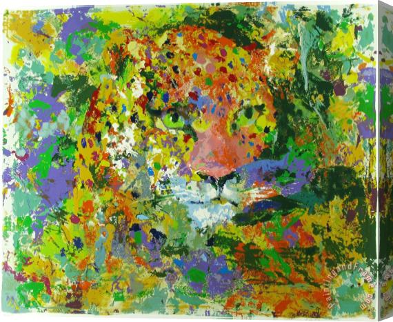 Leroy Neiman Portrait of The Leopard Stretched Canvas Print / Canvas Art