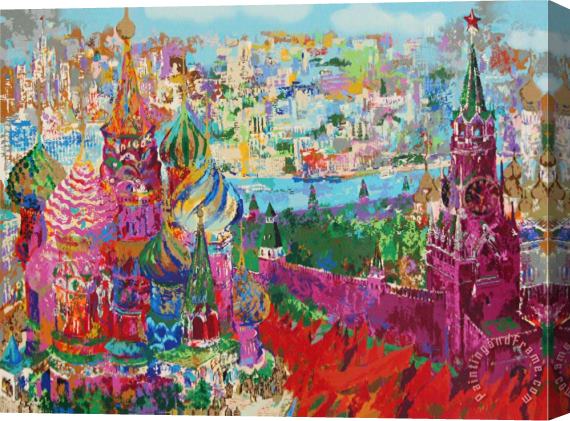 Leroy Neiman Red Square Panorama Stretched Canvas Print / Canvas Art