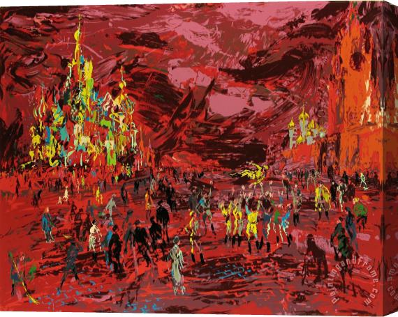 Leroy Neiman Red Square Stretched Canvas Painting / Canvas Art