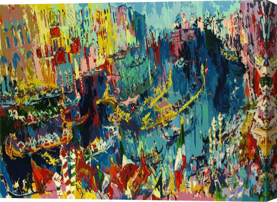 Leroy Neiman Regatta of The Gondoliers Stretched Canvas Painting / Canvas Art