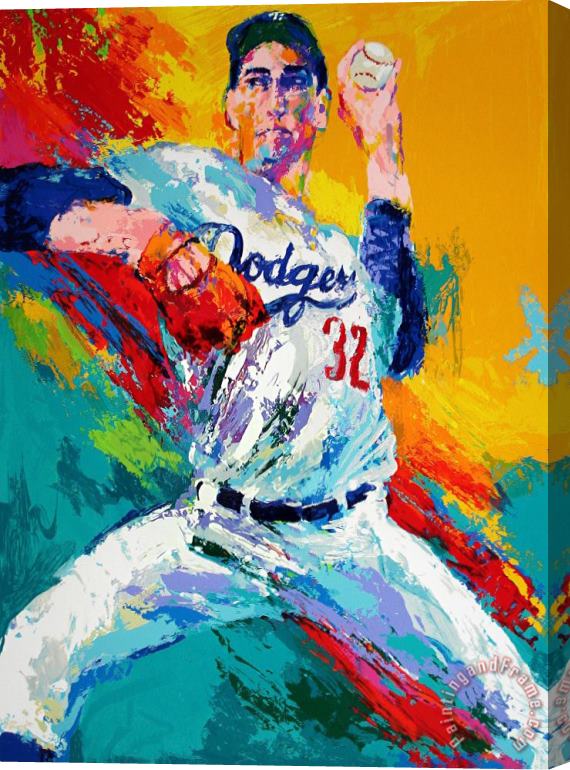 Leroy Neiman Sandy Koufax Stretched Canvas Painting / Canvas Art