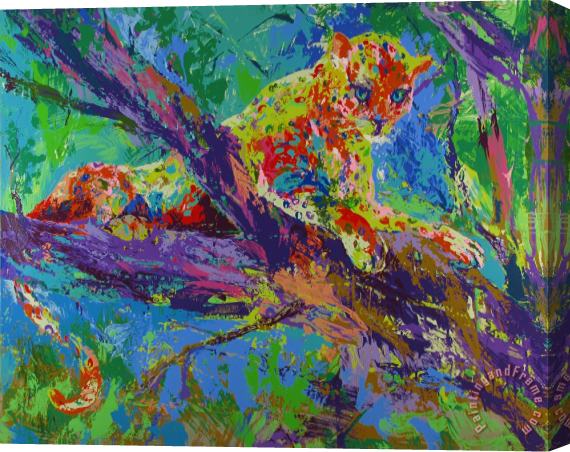 Leroy Neiman Serengeti Leopard Stretched Canvas Painting / Canvas Art