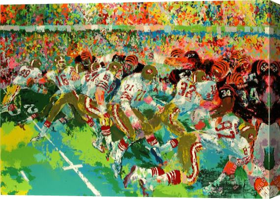 Leroy Neiman Silverdome Superbowl Stretched Canvas Print / Canvas Art