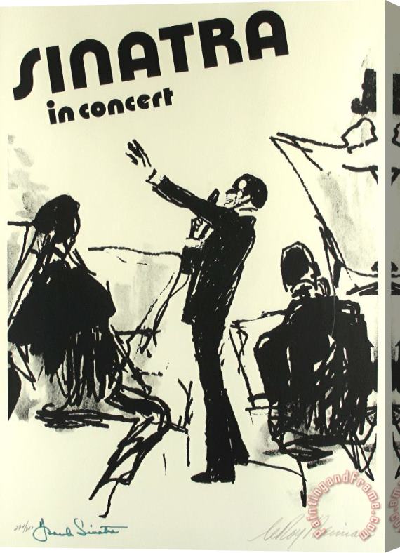 Leroy Neiman Sinatra in Concert Stretched Canvas Print / Canvas Art
