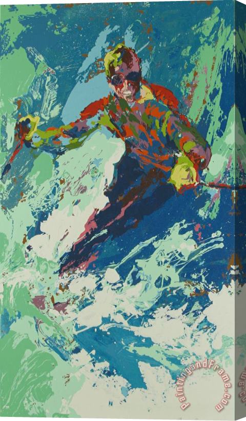 Leroy Neiman Skier Stretched Canvas Painting / Canvas Art