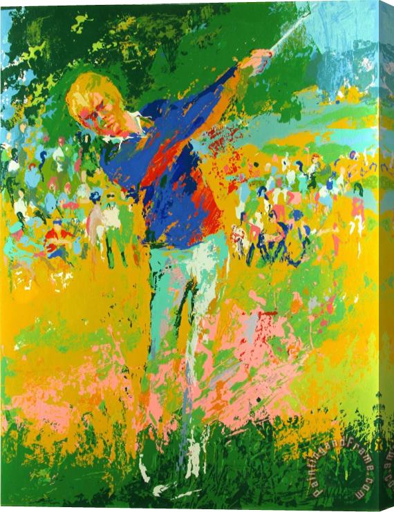 Leroy Neiman Tee Shot (jack Nicklaus) Stretched Canvas Painting / Canvas Art