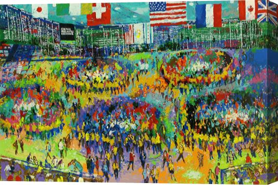 Leroy Neiman The Chicago Mercantile Exchange Stretched Canvas Print / Canvas Art