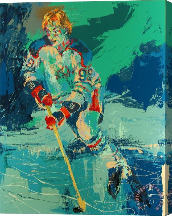 Leroy Neiman The Great Gretzky Stretched Canvas Print / Canvas Art
