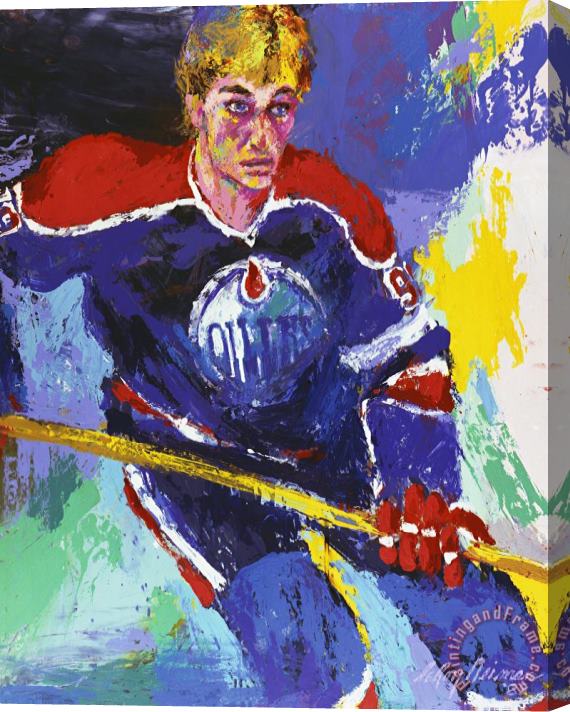 Leroy Neiman Wayne Gretzky Stretched Canvas Print / Canvas Art
