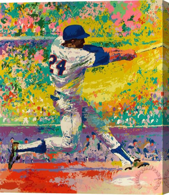 Leroy Neiman Willie Mays Stretched Canvas Print / Canvas Art