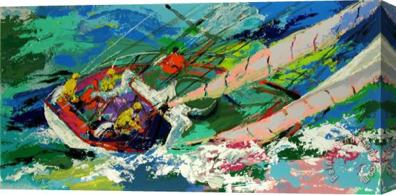 Leroy Neiman Yawl Sailing Stretched Canvas Print / Canvas Art