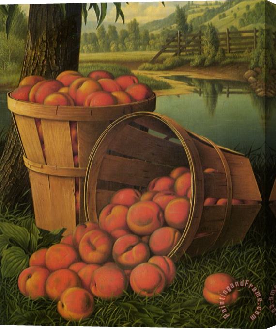 Levi Wells Prentice Bushels of Peaches Under a Tree Stretched Canvas Painting / Canvas Art