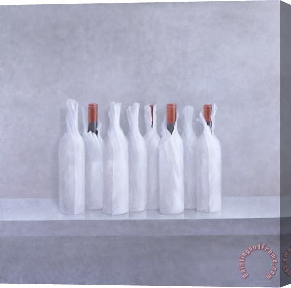 Lincoln Seligman Wrapped Bottles On Grey 2005 Stretched Canvas Painting / Canvas Art