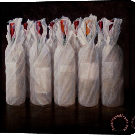 Lincoln Seligman Wrapped Wine Bottles Stretched Canvas Painting / Canvas Art