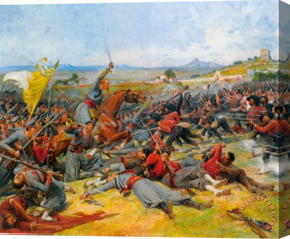 Lionel Noel Royer The Battle Near Mentana Stretched Canvas Print / Canvas Art