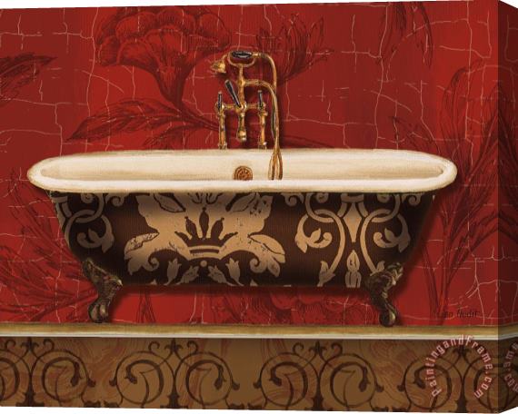 Lisa Audit Royal Red Bath I Stretched Canvas Painting / Canvas Art