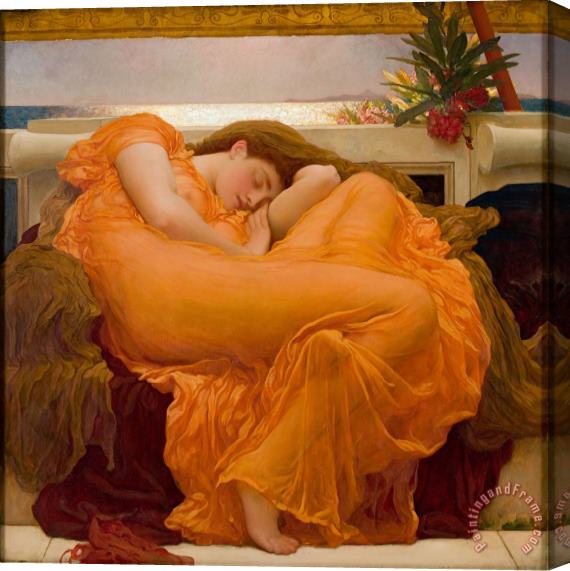 Lord Frederick Leighton Flaming June Stretched Canvas Print / Canvas Art