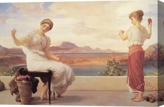 Lord Frederick Leighton Winding The Skein Stretched Canvas Painting / Canvas Art