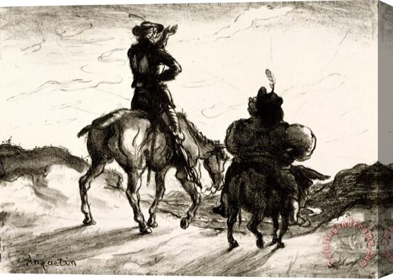 Louis Anquetin Don Quixote And Sancho Panza Stretched Canvas Print / Canvas Art