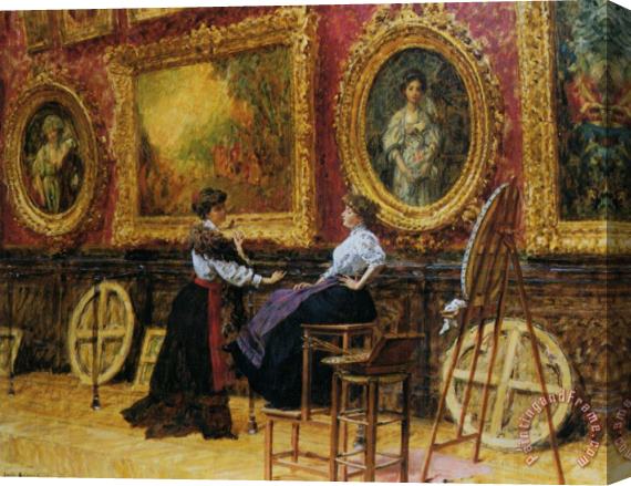 Louis Beroud Musee Du Louvre Stretched Canvas Painting / Canvas Art