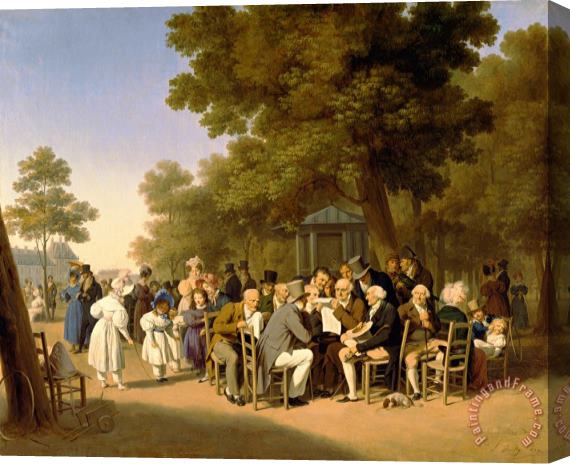 Louis Leopold Boilly Politicians in the Tuileries Gardens Stretched Canvas Painting / Canvas Art