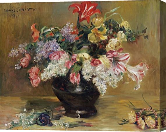 Lovis Corinth Amaryllis, Lilac And Tulips Stretched Canvas Print / Canvas Art