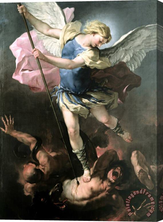 Luca Giordano St. Michael Stretched Canvas Print / Canvas Art