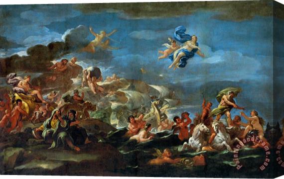 Luca Giordano The Triumph of Bacchus Neptune And Amphitrite Stretched Canvas Painting / Canvas Art