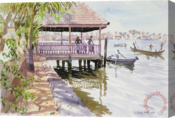 Lucy Willis The Jetty Cochin Stretched Canvas Print / Canvas Art