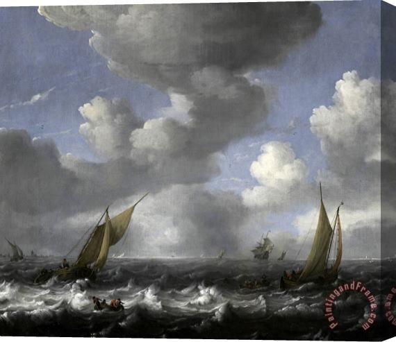 Ludolf Backhuysen Seascape And Fishing Boats Stretched Canvas Print / Canvas Art