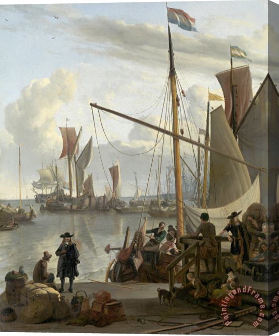 Ludolf Backhuysen The Y at Amsterdam, Seen From The Mosselsteiger Stretched Canvas Painting / Canvas Art