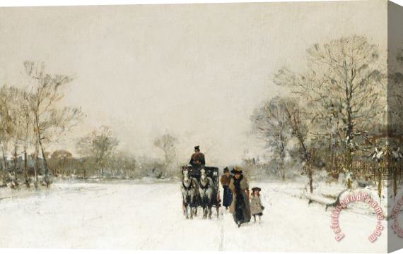 Luigi Loir In The Snow Stretched Canvas Painting / Canvas Art