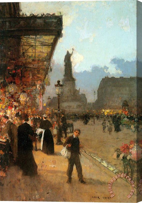 Luigi Loir La Place De La Republique, Paris Stretched Canvas Print / Canvas Art