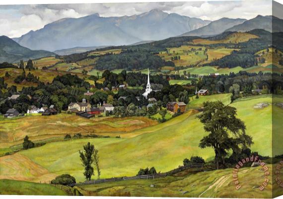 Luigi Lucioni Village of Stowe, Vermont Stretched Canvas Painting / Canvas Art