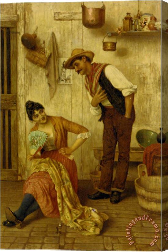 Luigi Pastega The Courtship Stretched Canvas Painting / Canvas Art