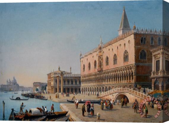 Luigi Querena The Doges Palace Stretched Canvas Painting / Canvas Art